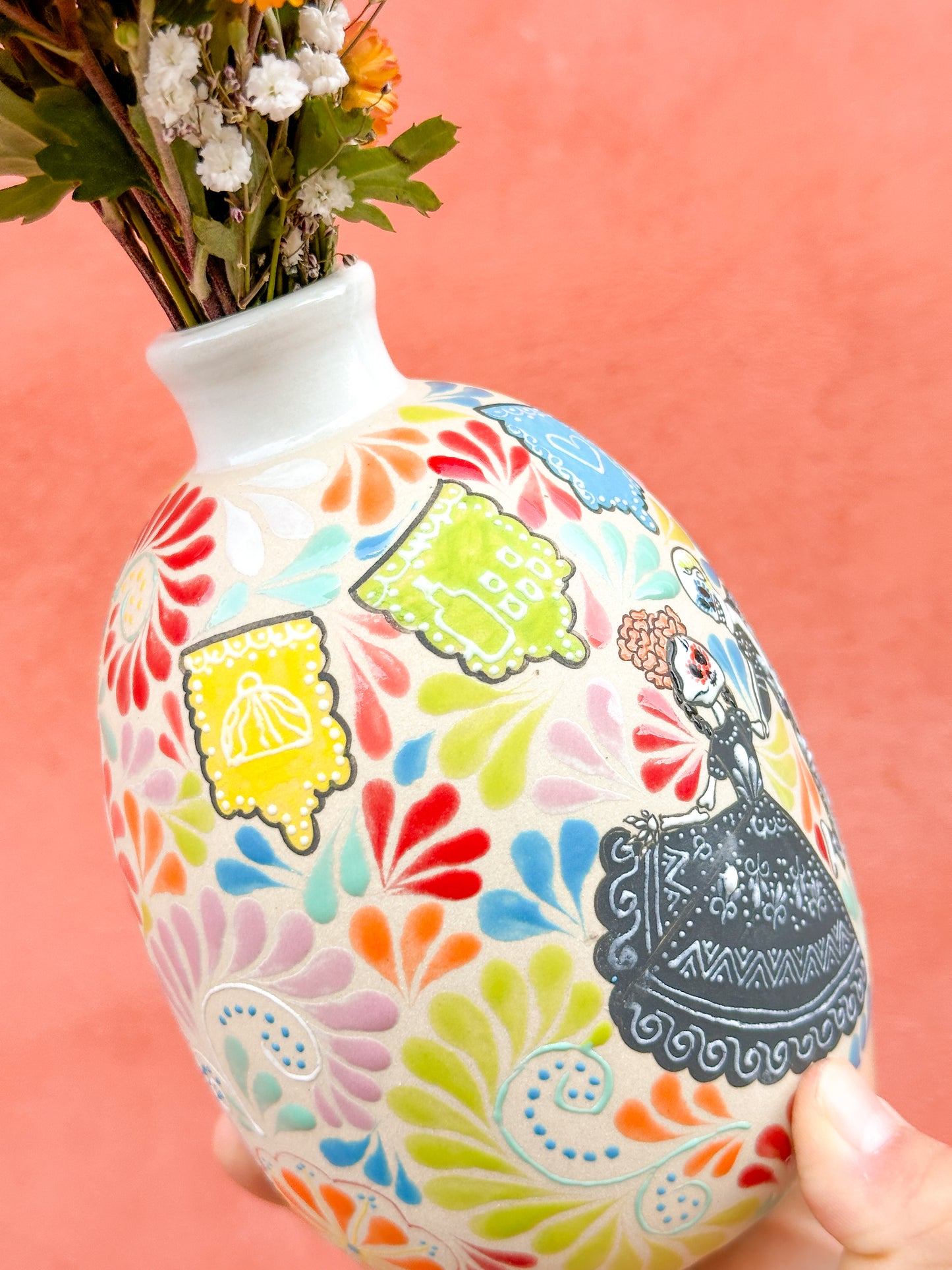 PRE-ORDER Dia de Muertos Flower Vase