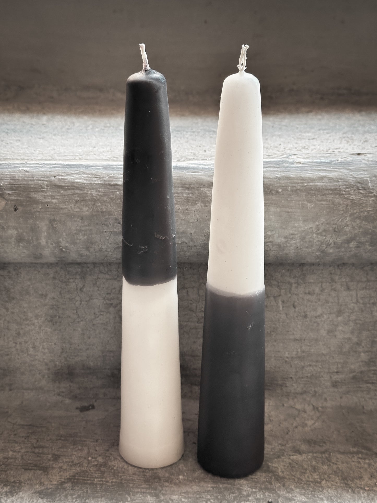 Juego de 2 velas cónicas Domino