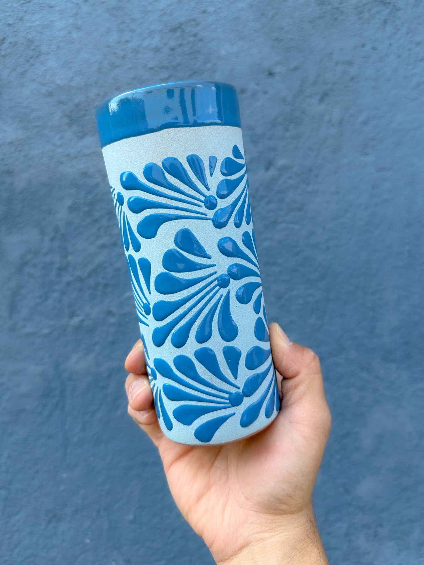 PRE-ORDEN Conjunto Azul de Frasco con 2 Vasos (ENVÍO EN APROX. 14 SEMANAS)
