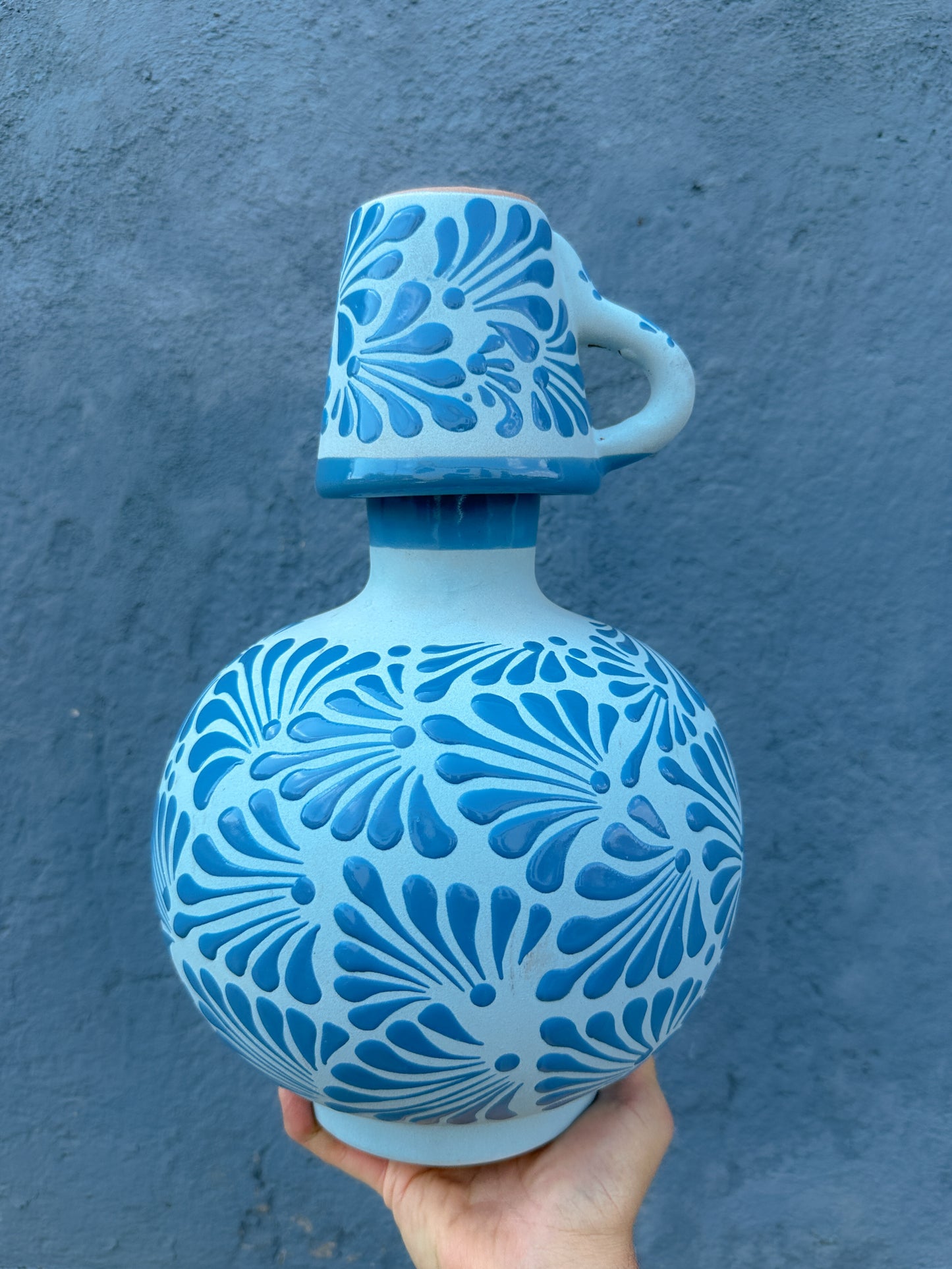 PRE-ORDEN Tarro redondo azul con taza (ENVÍO EN APROX. 14 SEMANAS)