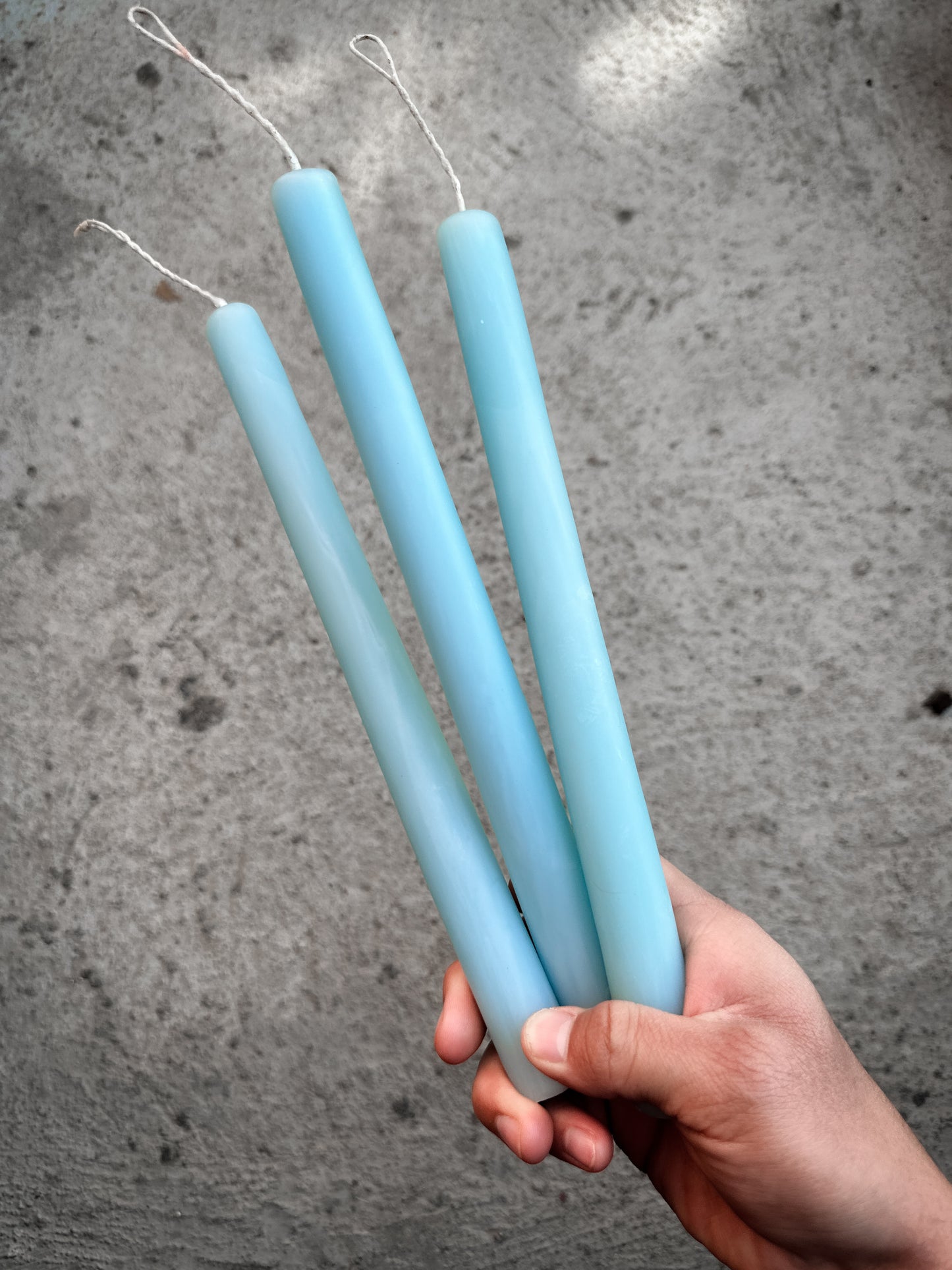 Juego de 3 velas cónicas de cera de abejas