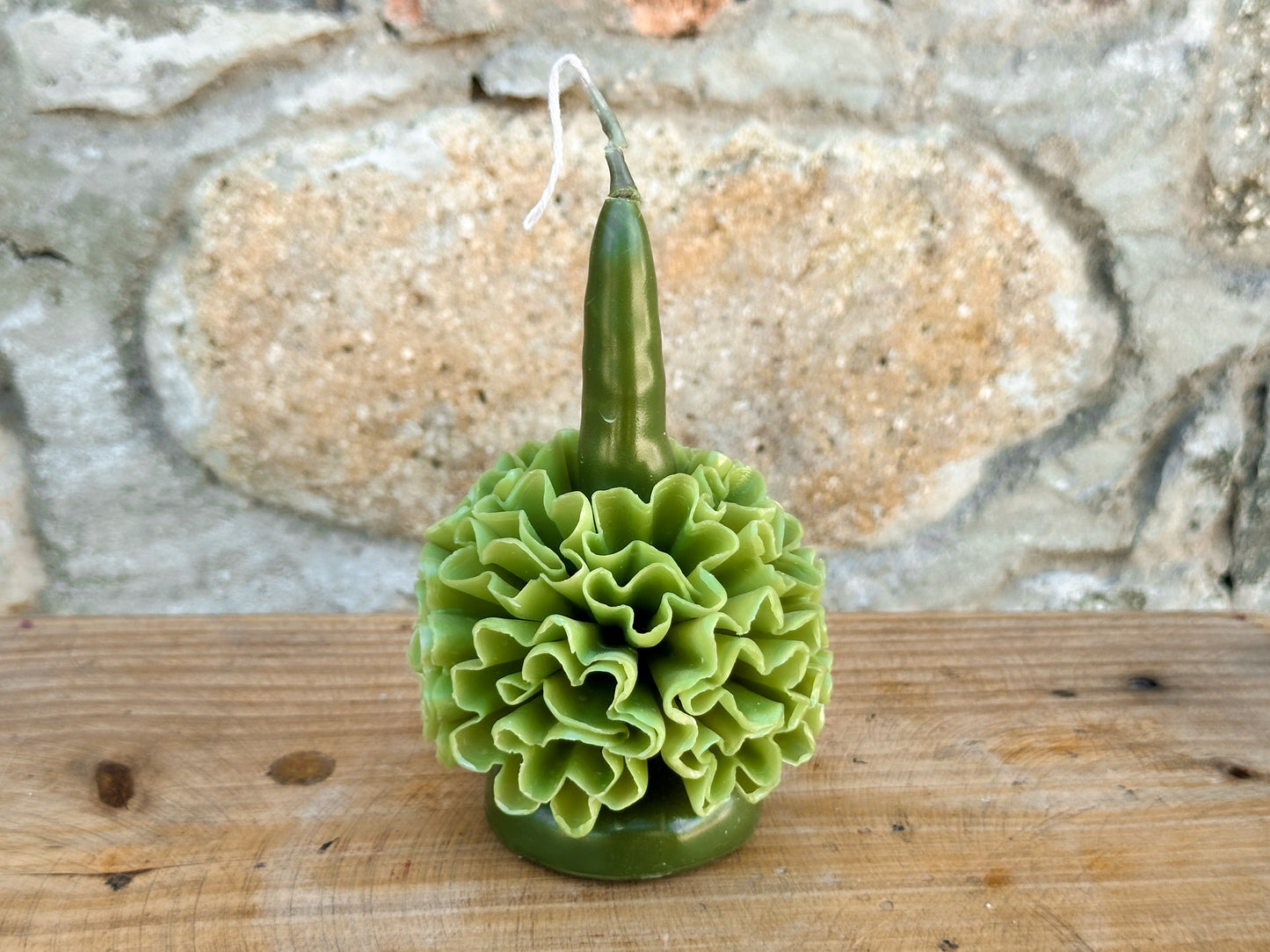 Vela floral de cera de abejas de Teotitlán