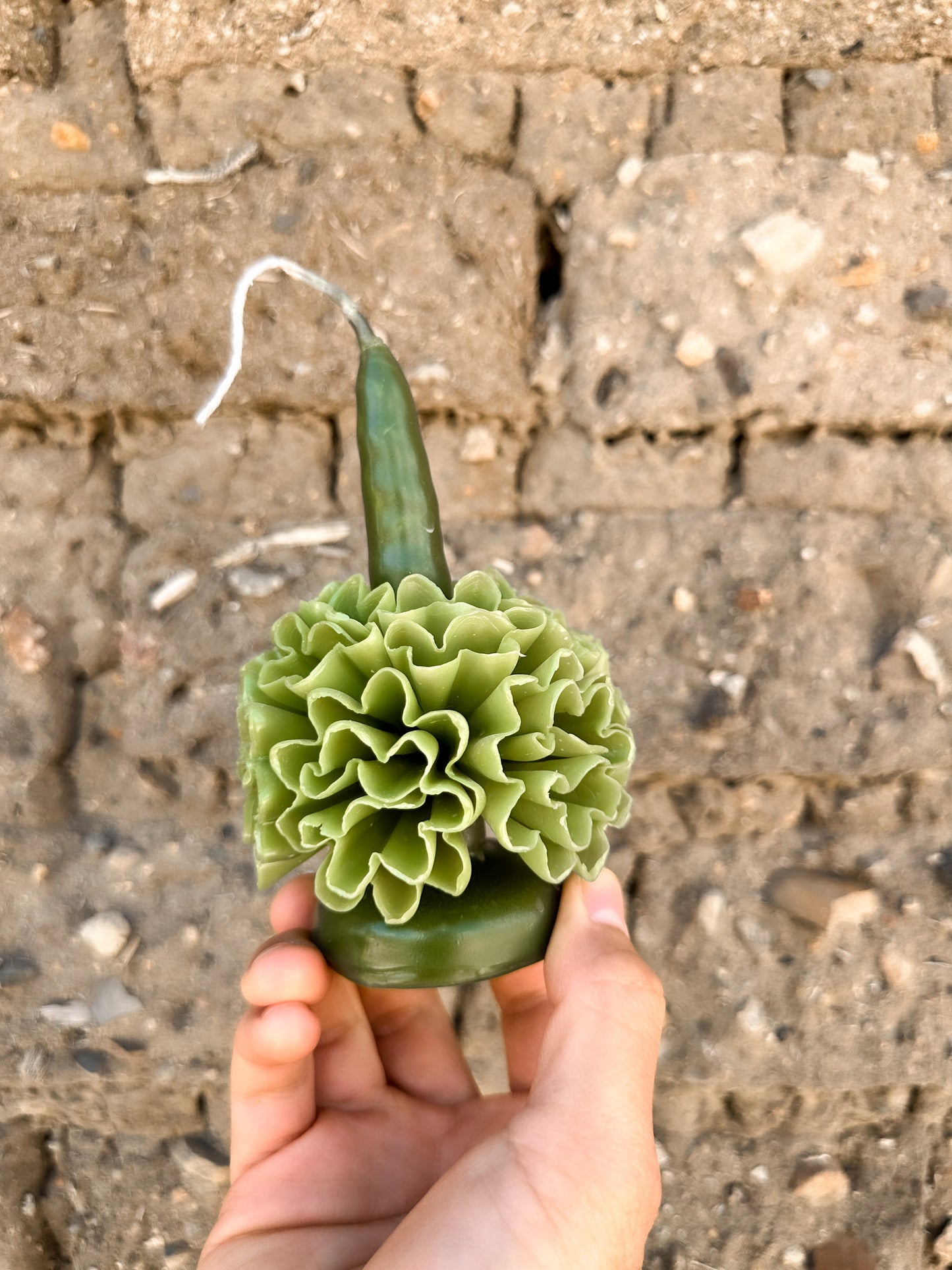 Vela floral de cera de abejas de Teotitlán