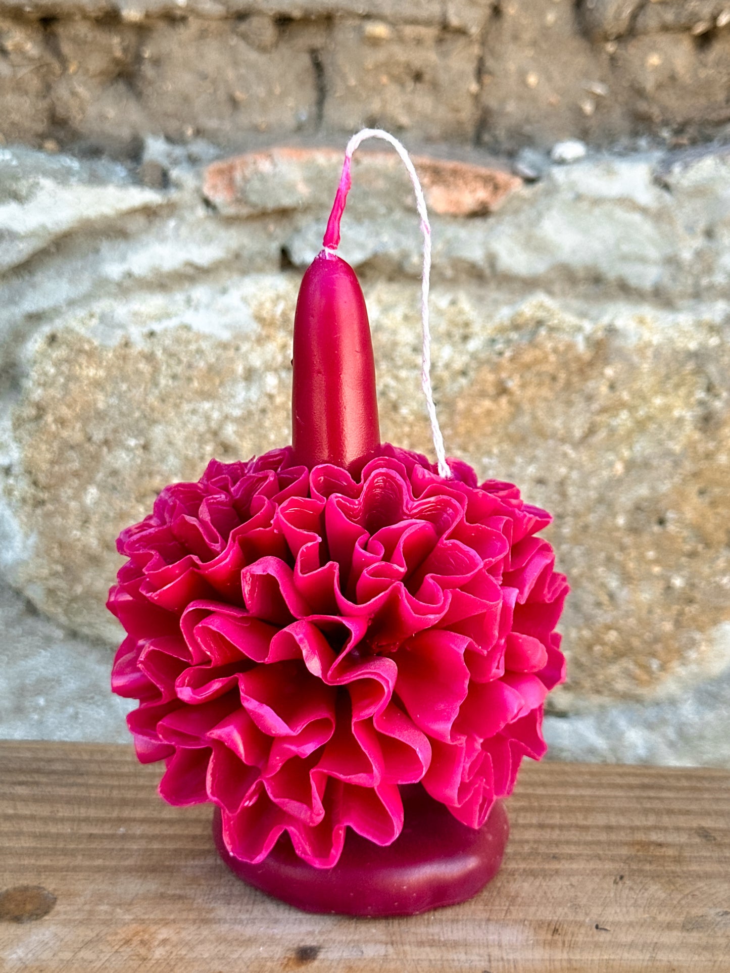 Vela floral de cera de abejas de Teotitlán