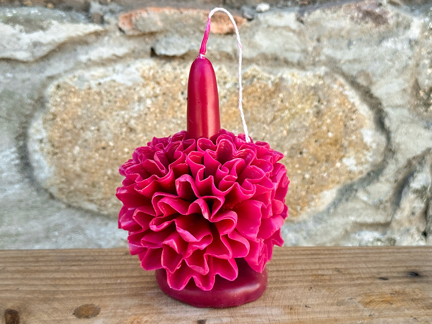 Vela floral de cera de abejas de Teotitlán