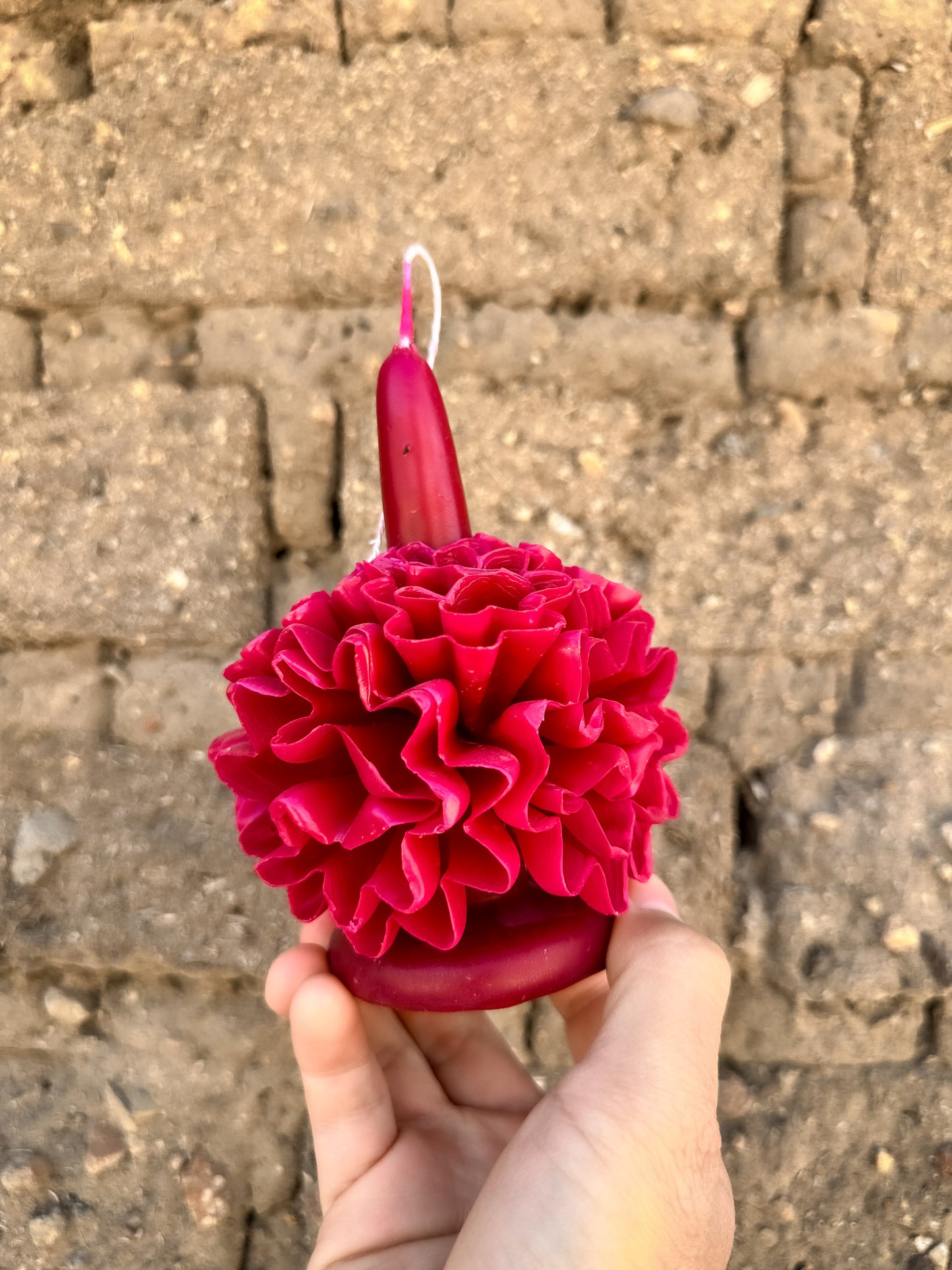 Vela floral de cera de abejas de Teotitlán
