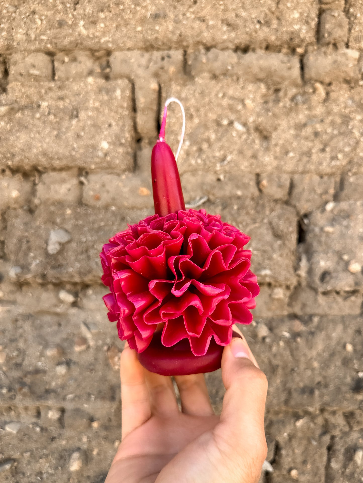 Vela floral de cera de abejas de Teotitlán