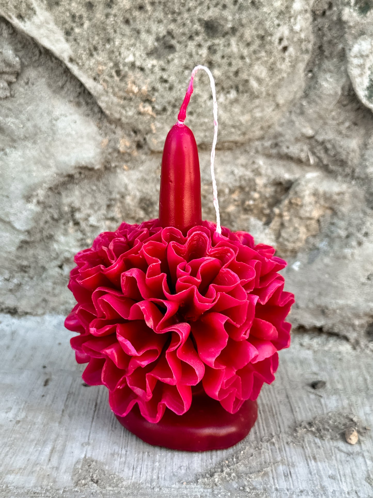 Vela floral de cera de abejas de Teotitlán
