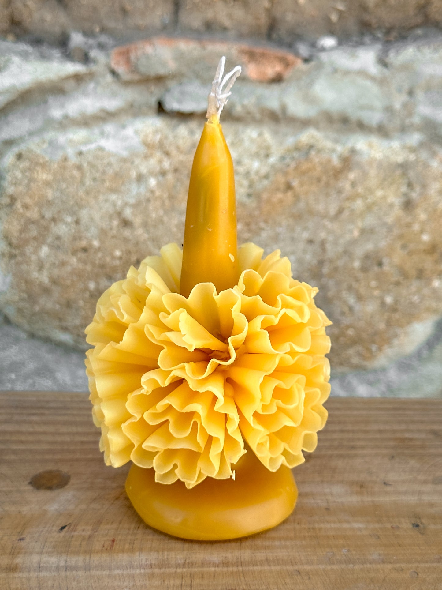 Vela floral de cera de abejas de Teotitlán