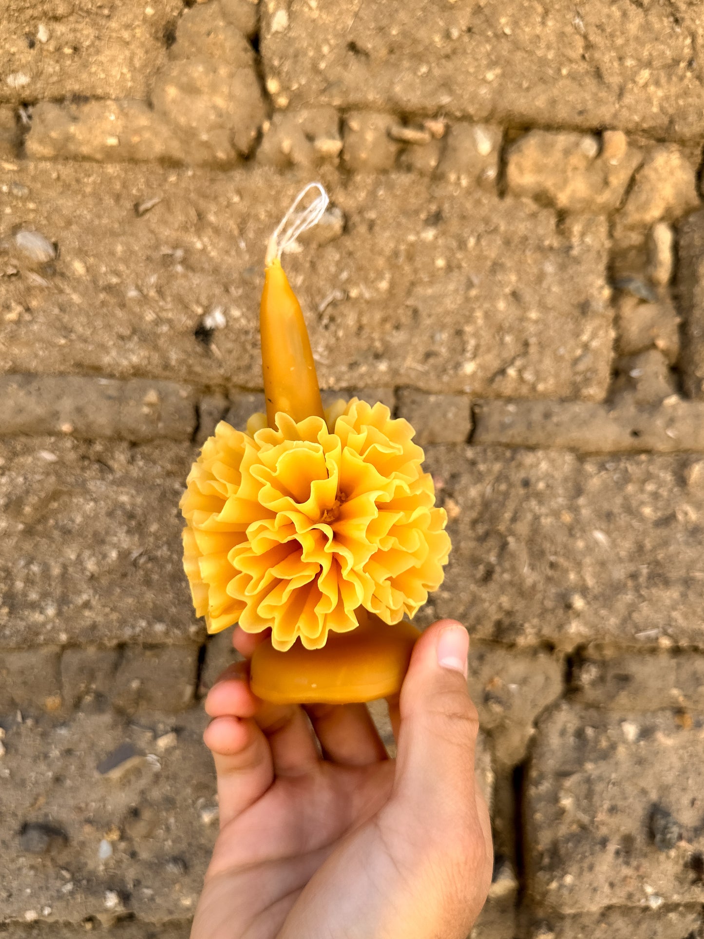 Vela floral de cera de abejas de Teotitlán