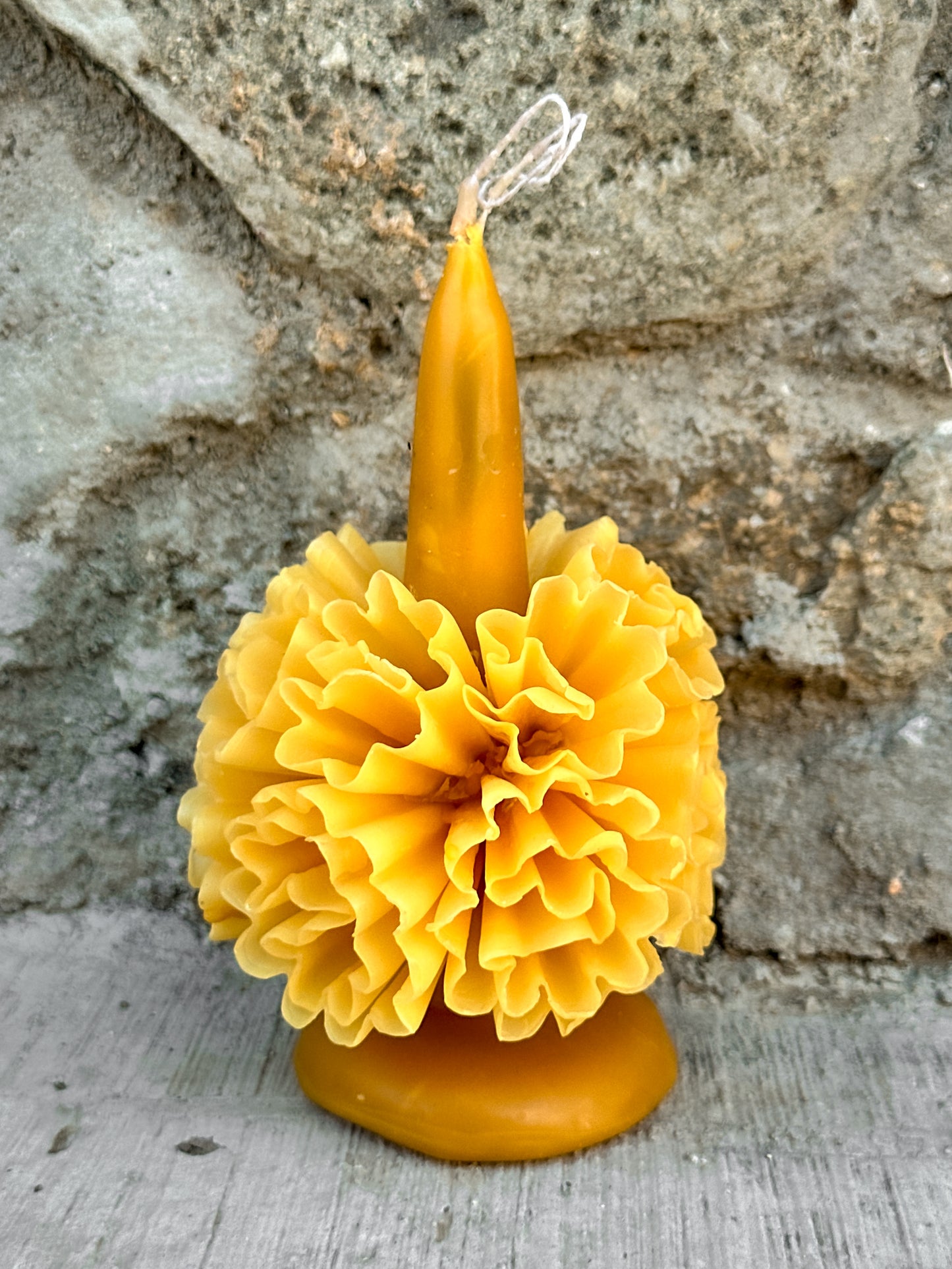 Vela floral de cera de abejas de Teotitlán
