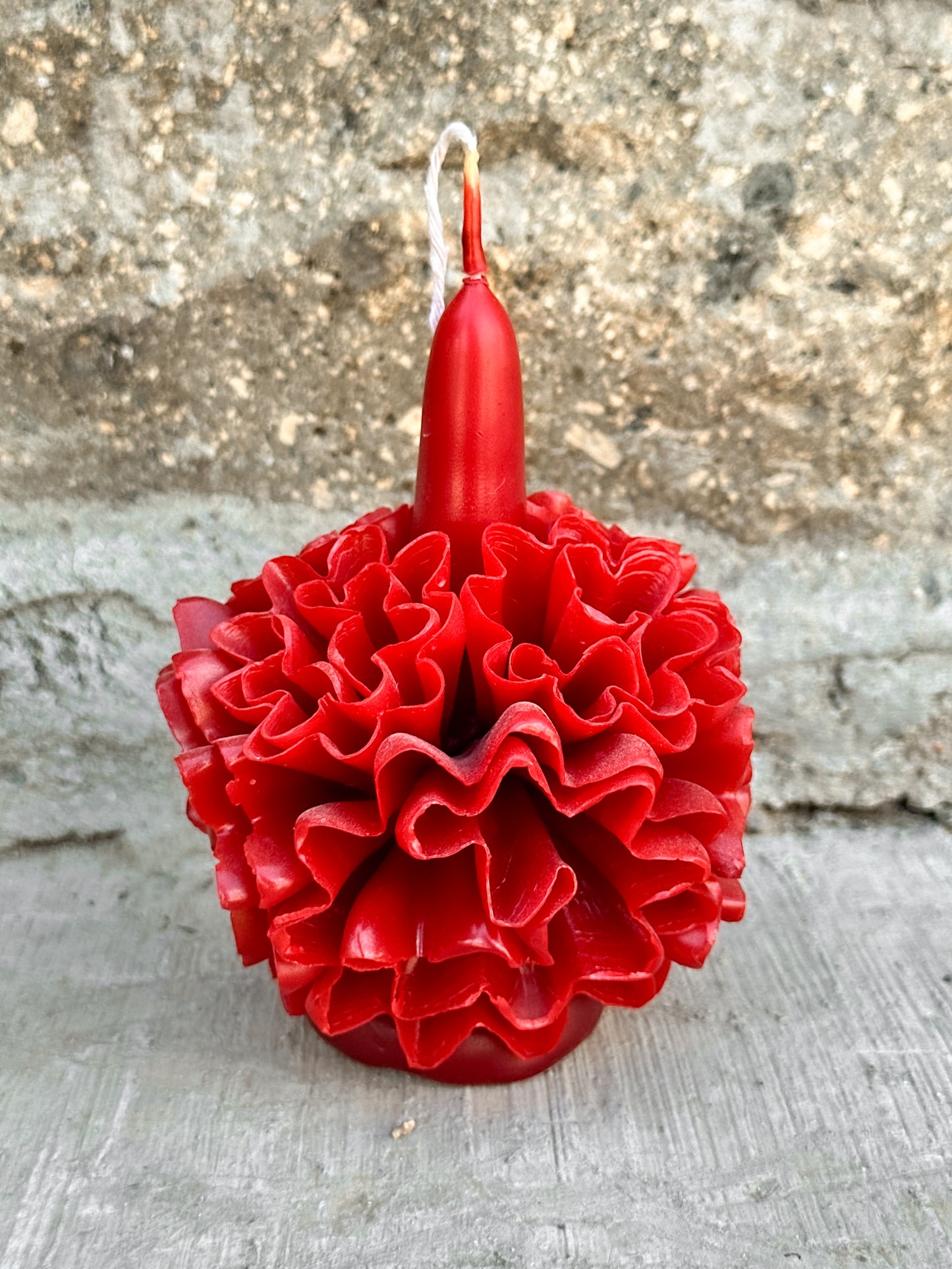 Vela floral de cera de abejas de Teotitlán