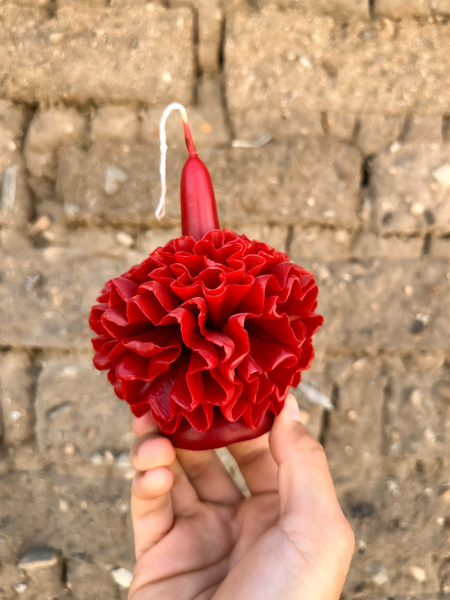 Vela floral de cera de abejas de Teotitlán