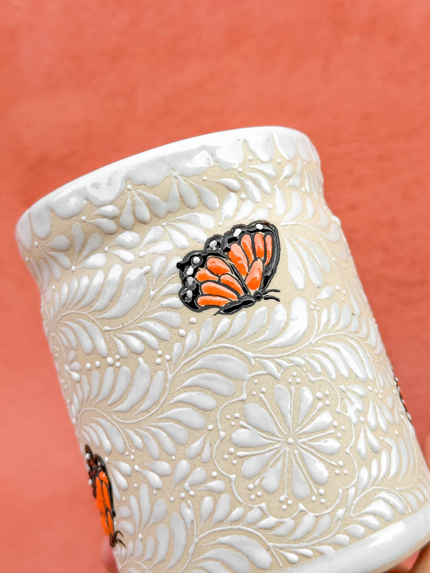 PRE-ORDEN Porta utensilios de cocina con mariposas Monarca (ENVÍO EN APROX. 6-12 SEMANAS)