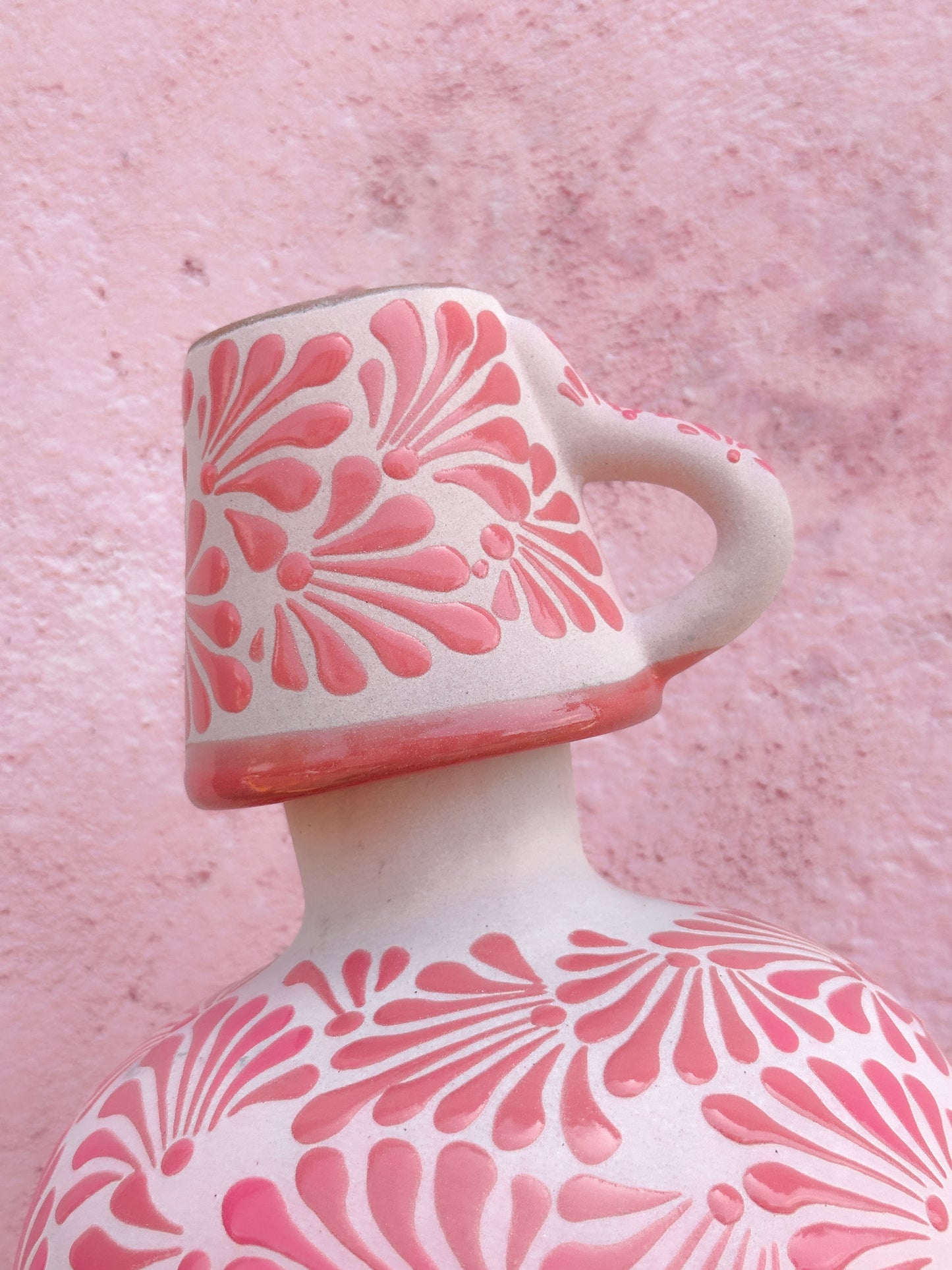 PRE-ORDEN Tarro redondo rosa con taza (ENVÍO EN APROX. 14 SEMANAS)
