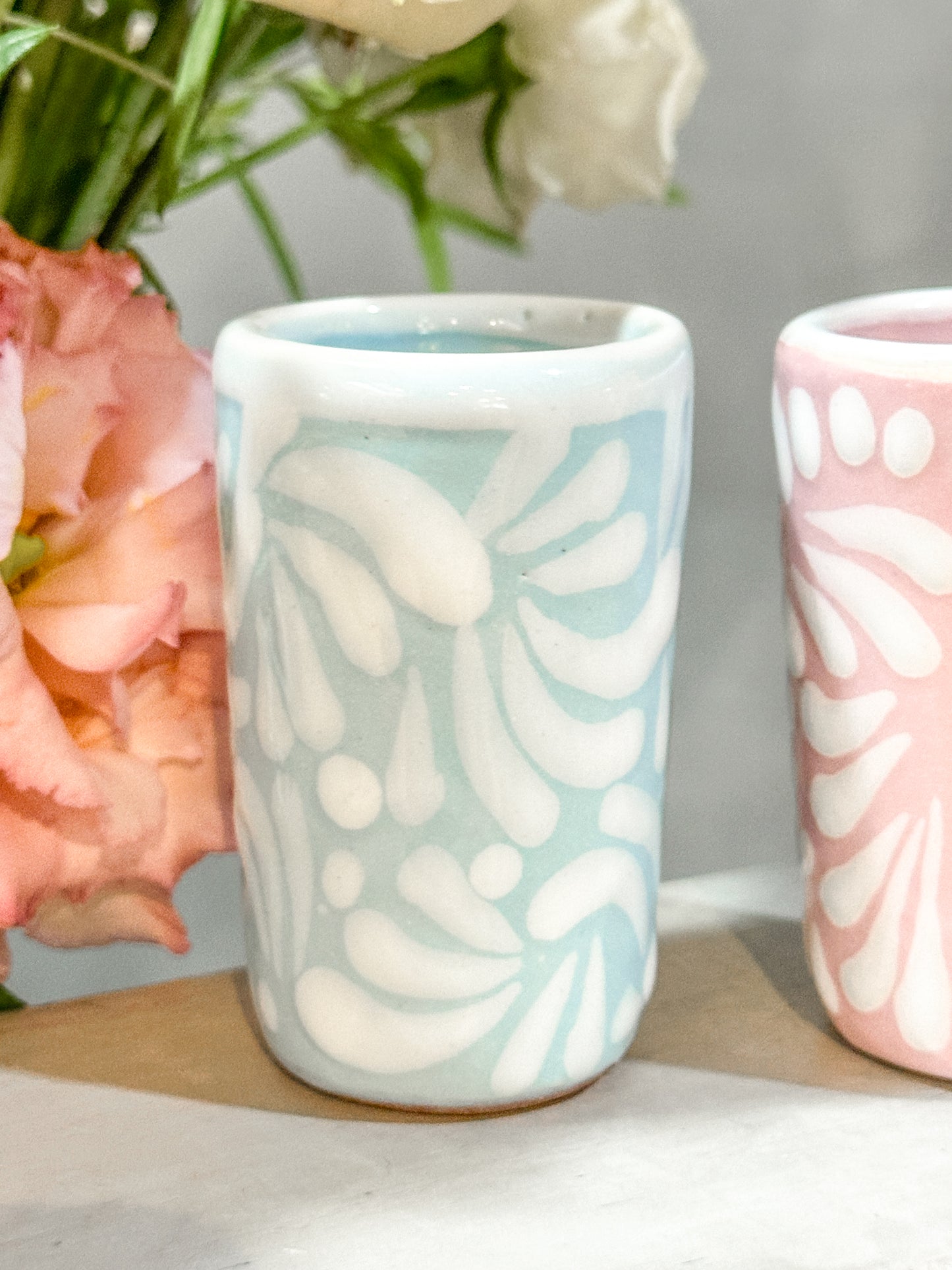 Tequileros de Talavera Azul y Rosa