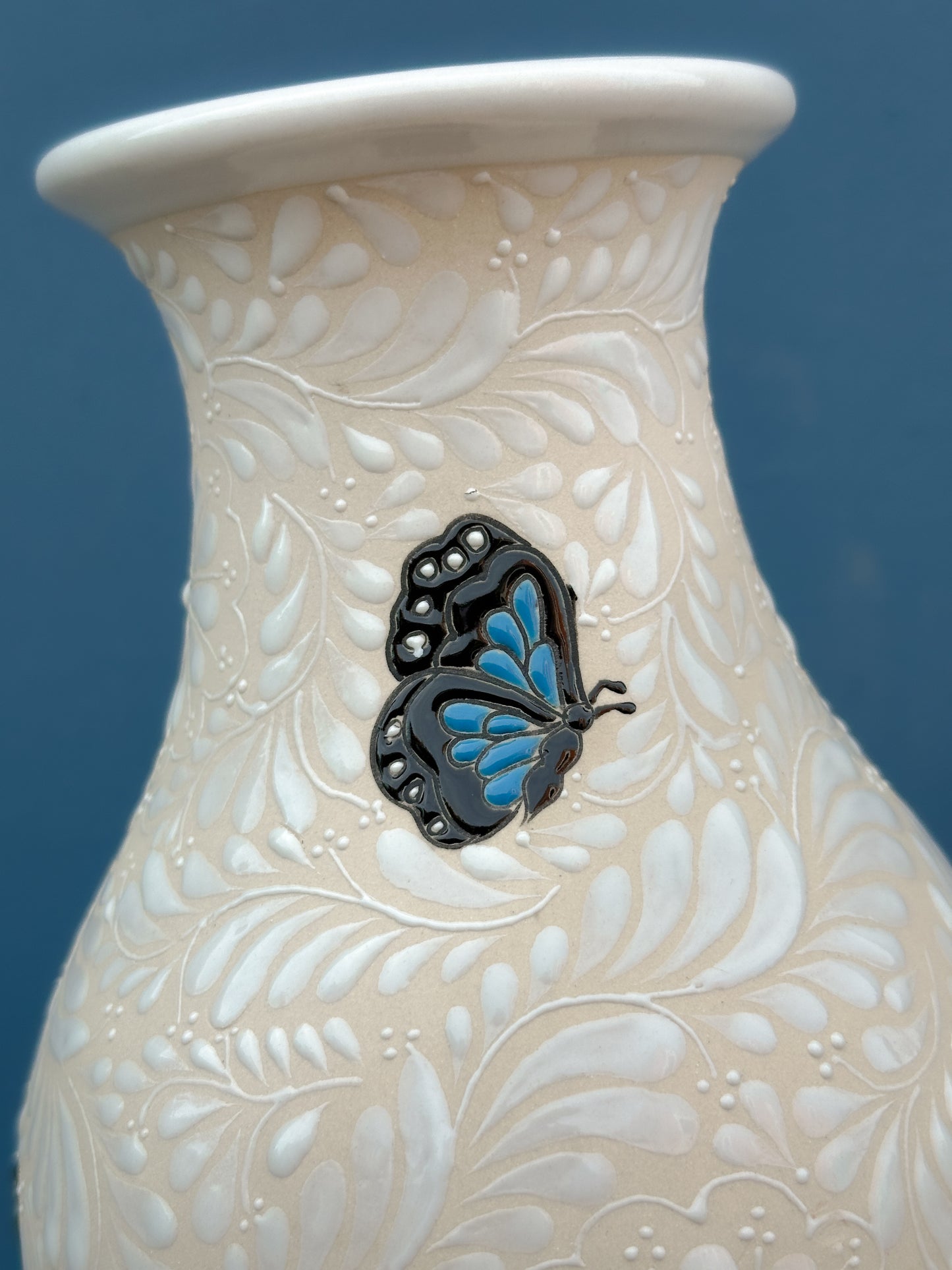 PRE-ORDER Blue Butterflies Vase (SHIPS IN APPROX. 6-12 WEEKS)