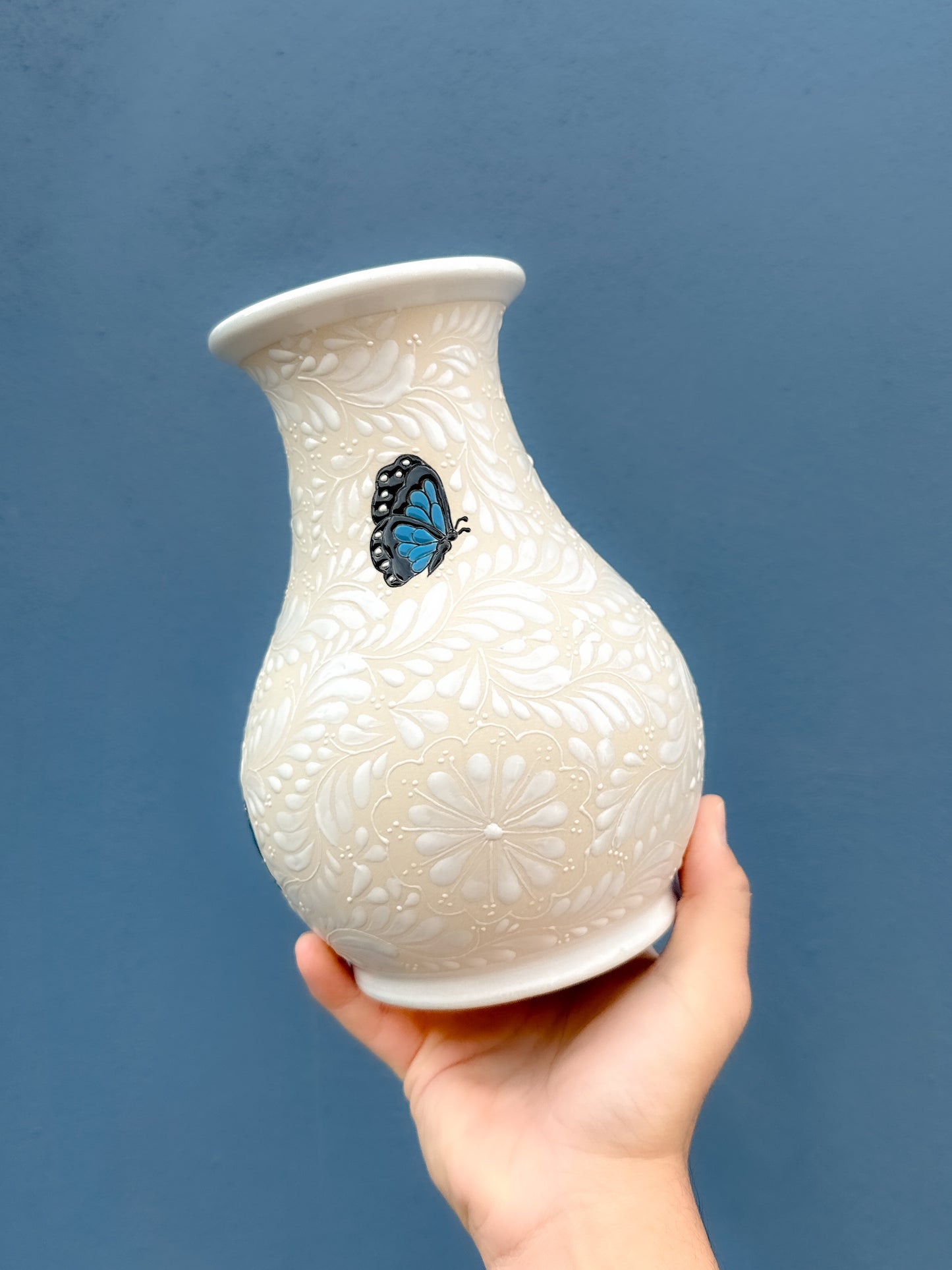 PRE-ORDER Blue Butterflies Vase (SHIPS IN APPROX. 6-12 WEEKS)