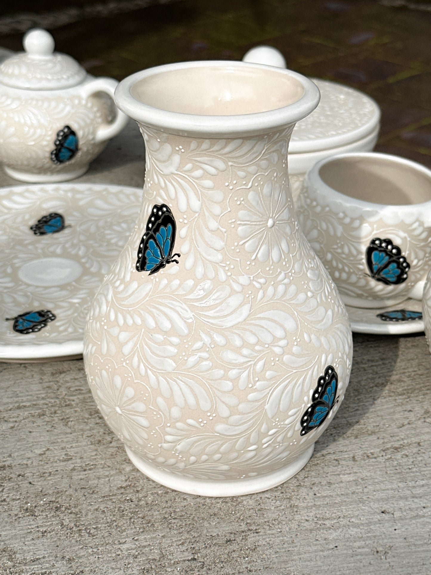PRE-ORDER Blue Butterflies Vase (SHIPS IN APPROX. 6-12 WEEKS)