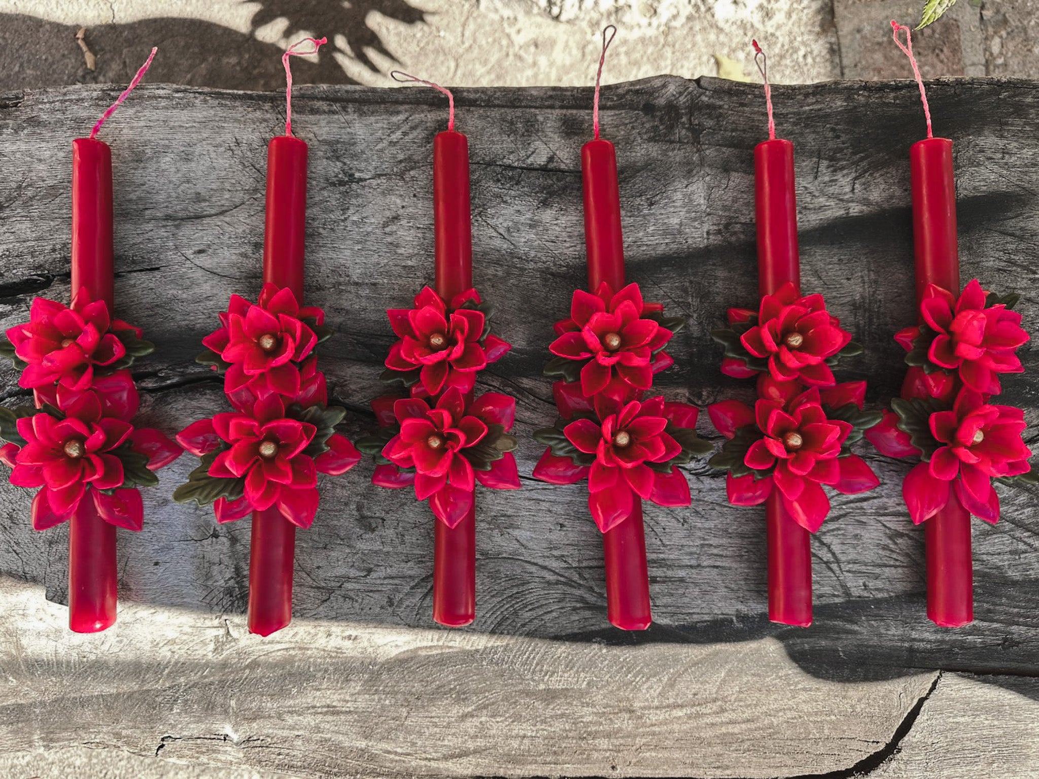 Vela Cónica de Cera de Abejas "Nochebuena"