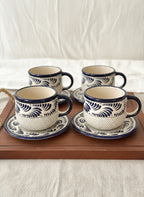 PRE-ORDER Set of 4 Raíces Blue Mug And Plate  (SHIPS IN APPROX. 6-12 WEEKS)