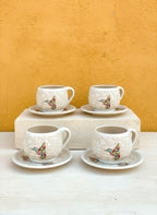 PRE-ORDER Set of 4 Hummingbirds Mug And Plate (SHIPS IN APPROX. 6-12 WEEKS)