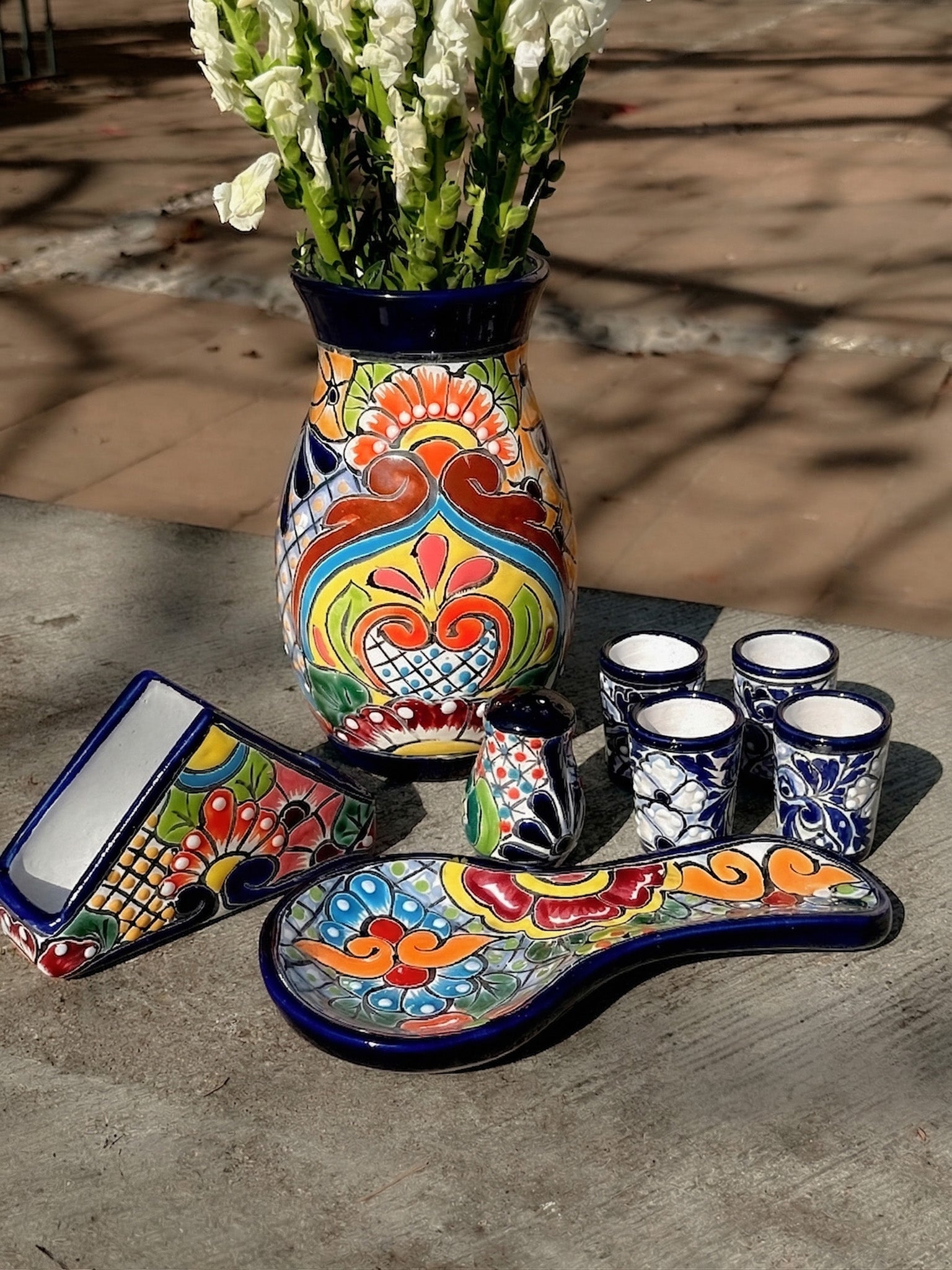 PRE-ORDER Colorful Talavera "Mi Casita" Set (SHIPS IN APPROX. 6-12 WEEKS)