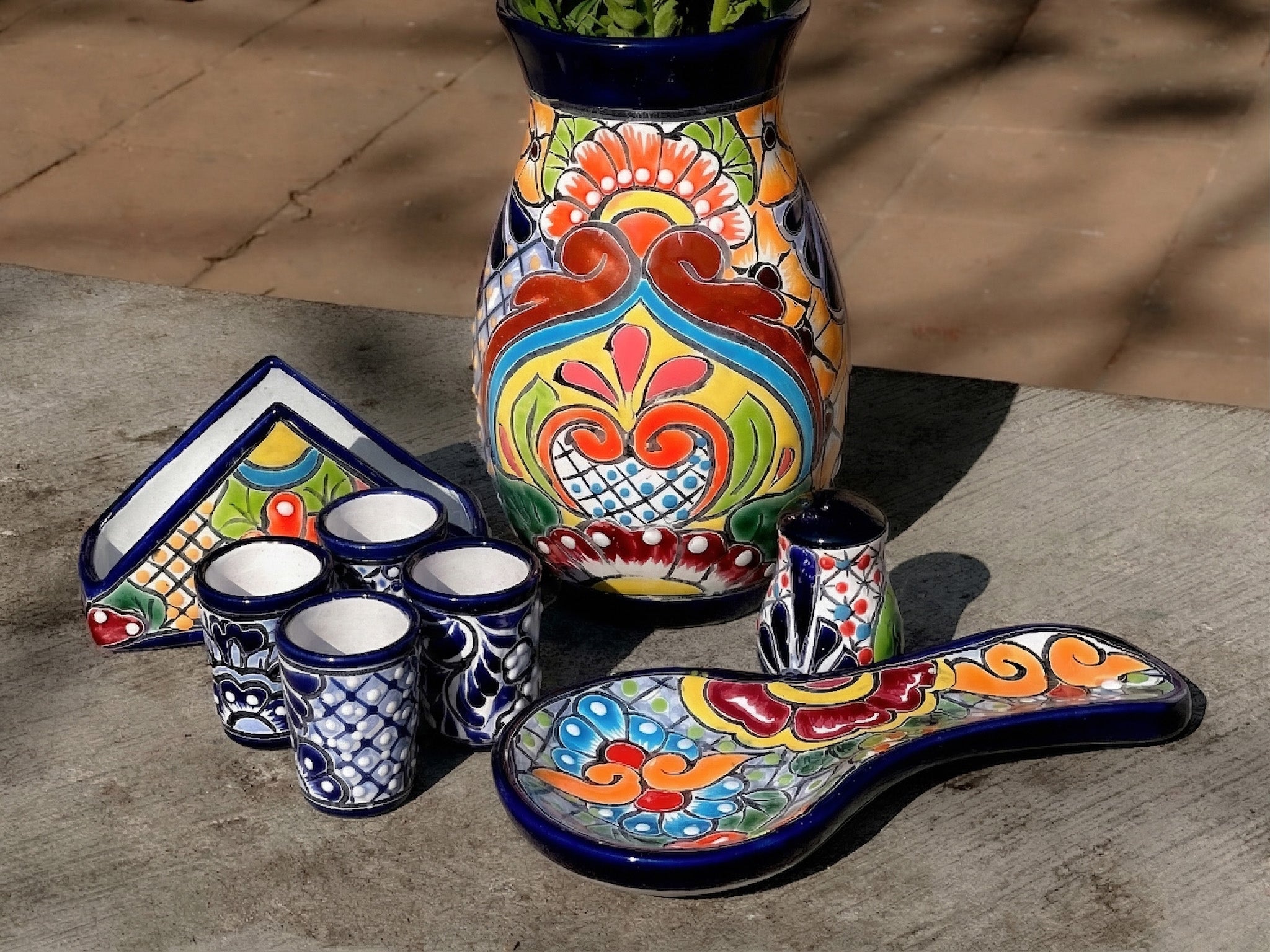 PRE-ORDER Colorful Talavera "Mi Casita" Set (SHIPS IN APPROX. 6-12 WEEKS)