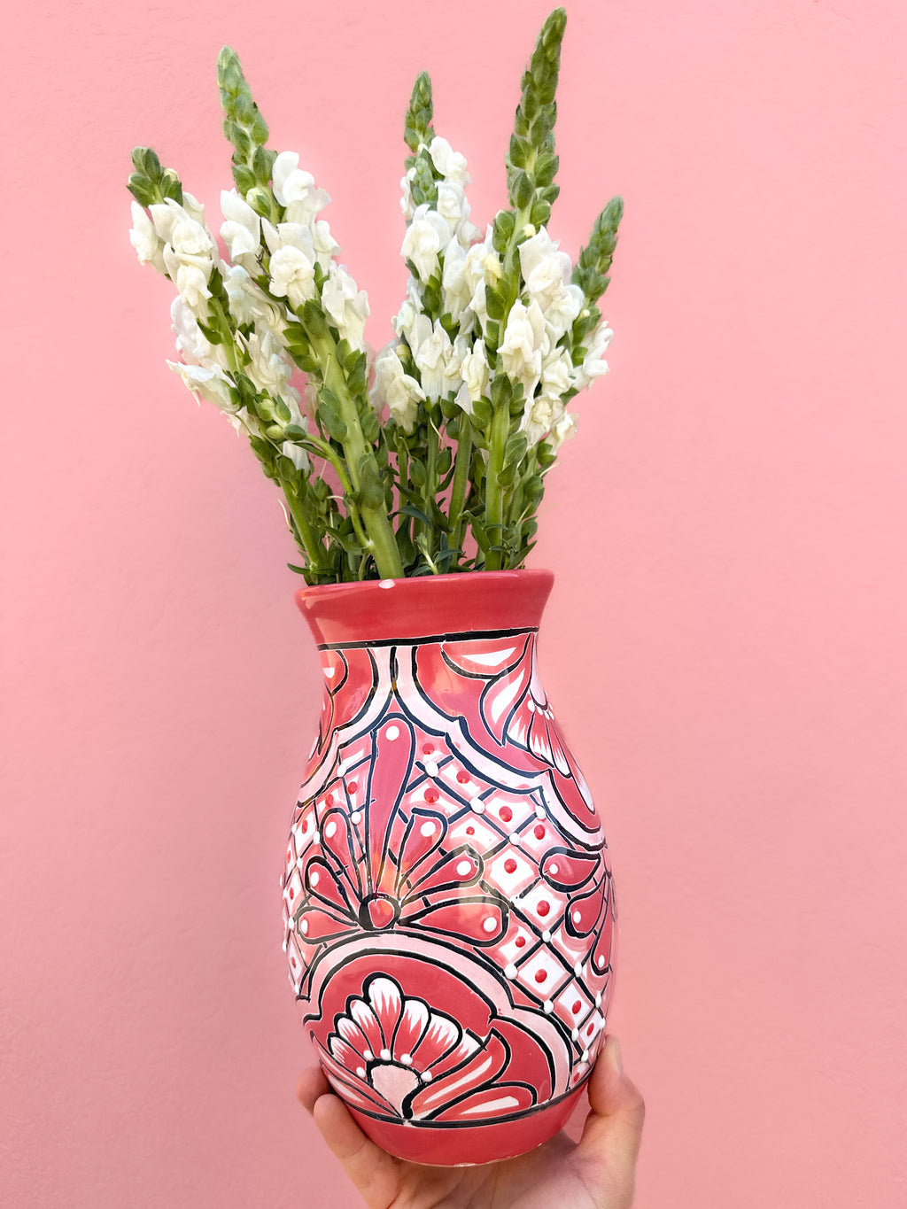 PREVENTA Florero de Talavera Rosa (ENVÍO EN APROX. 6-12 SEMANAS)
