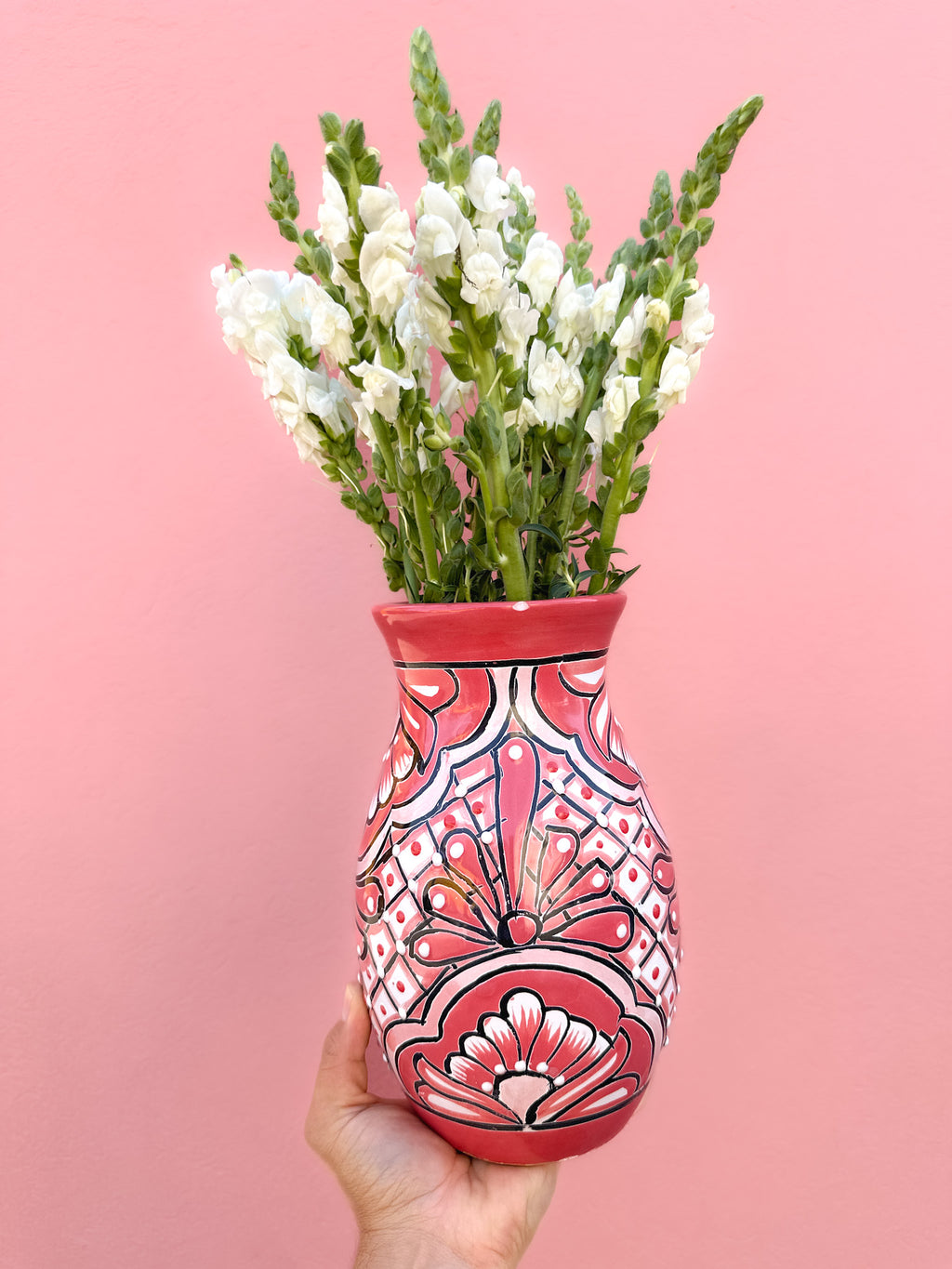 PREVENTA Florero de Talavera Rosa (ENVÍO EN APROX. 6-12 SEMANAS)