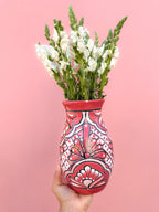 PREVENTA Florero de Talavera Rosa (ENVÍO EN APROX. 6-12 SEMANAS)