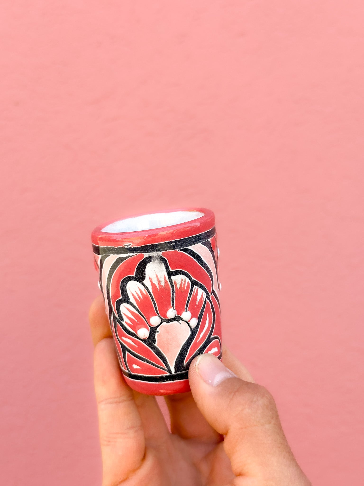 PRE-ORDER Pink Talavera Shot Glass (SHIPS IN APPROX. 6-12 WEEKS)