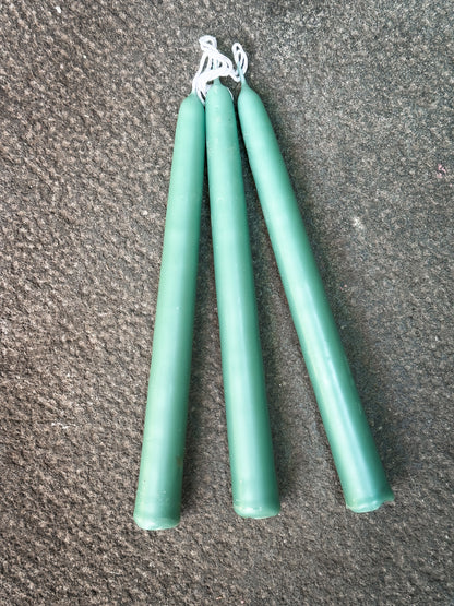 Juego de 3 velas cónicas de cera de abejas