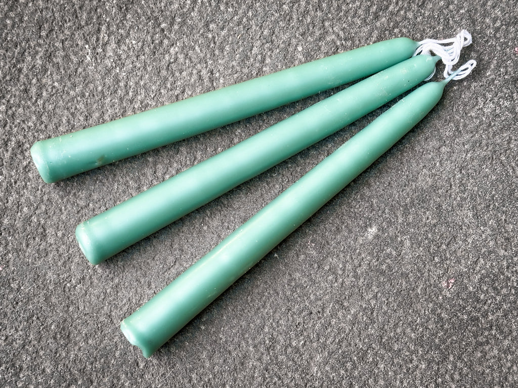 Juego de 3 velas cónicas de cera de abejas