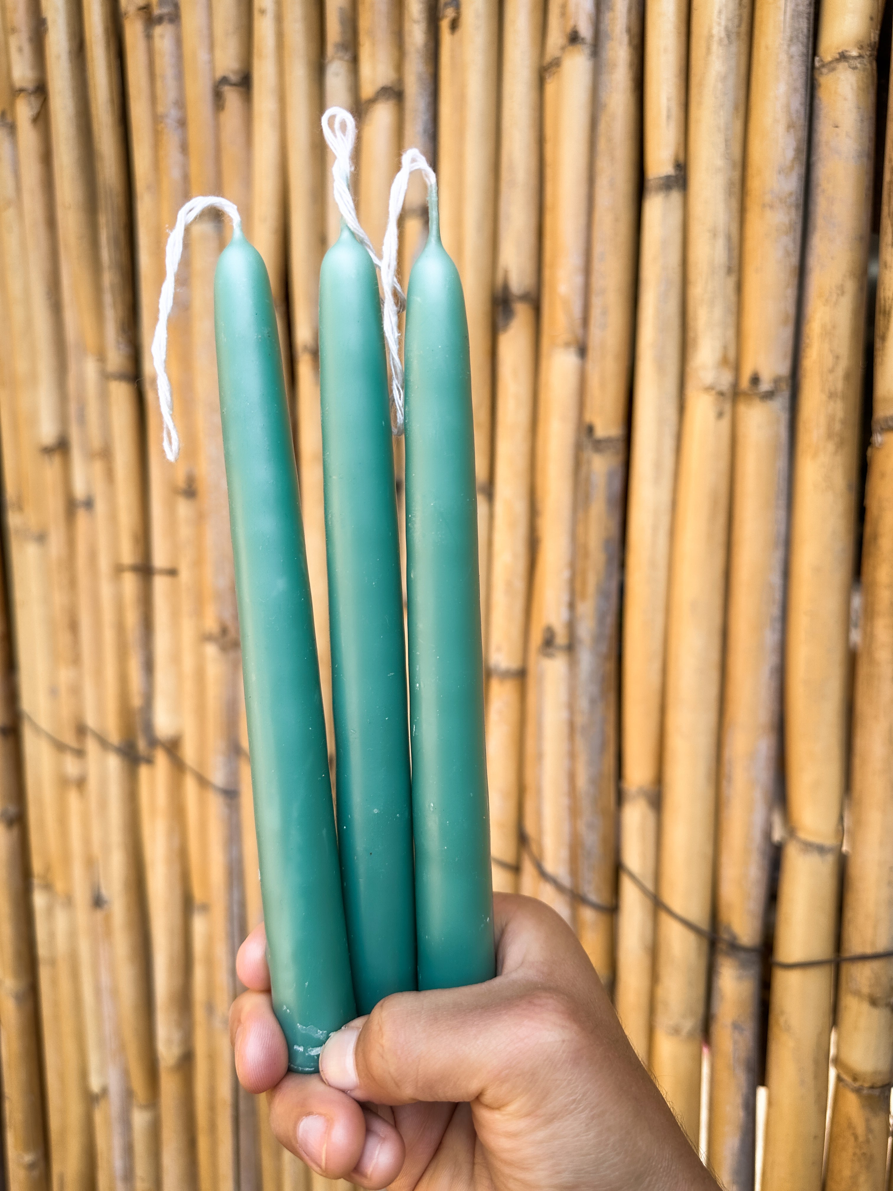 Set of 3 Beeswax Taper Candles