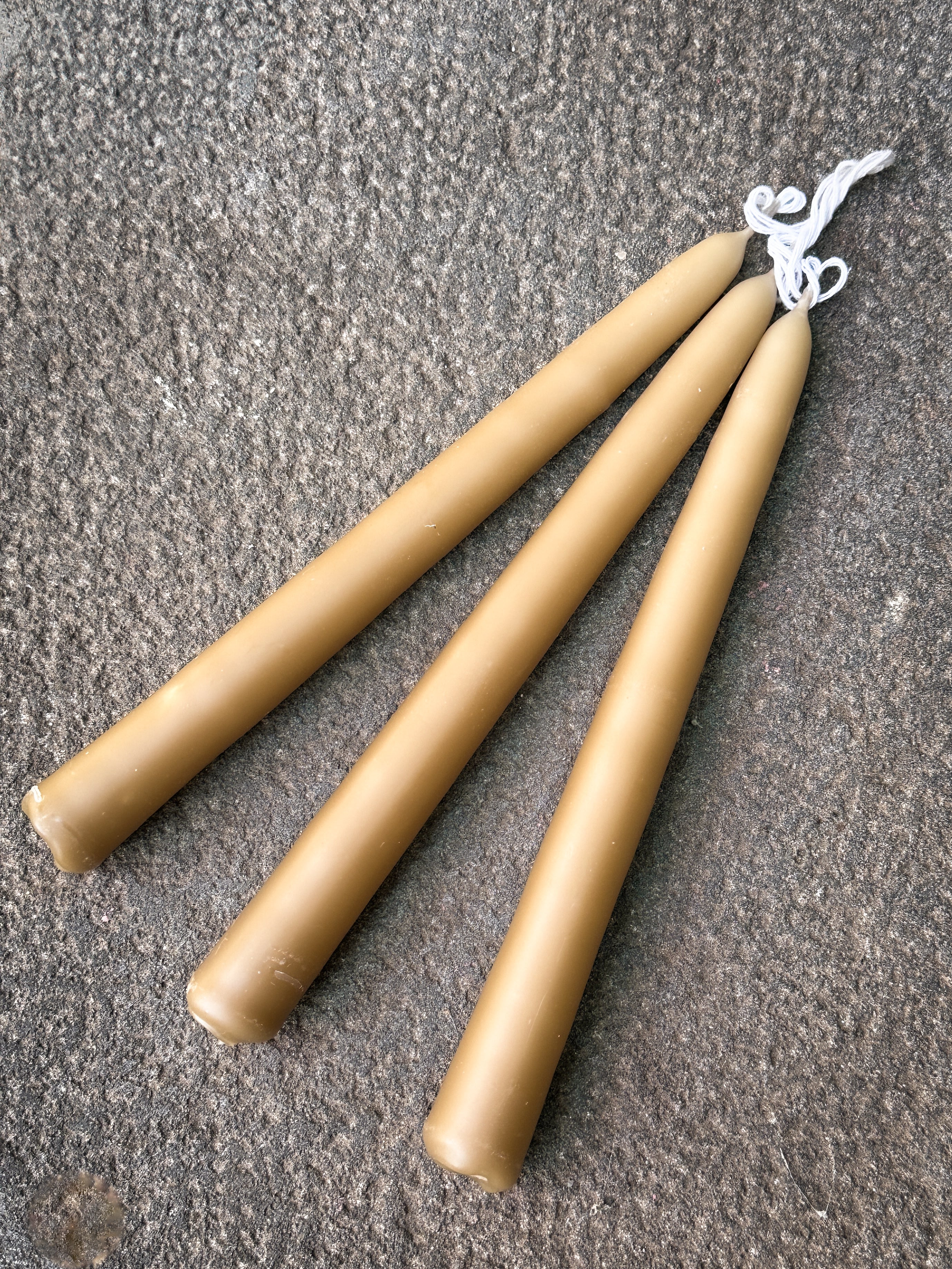Set of 3 Beeswax Taper Candles