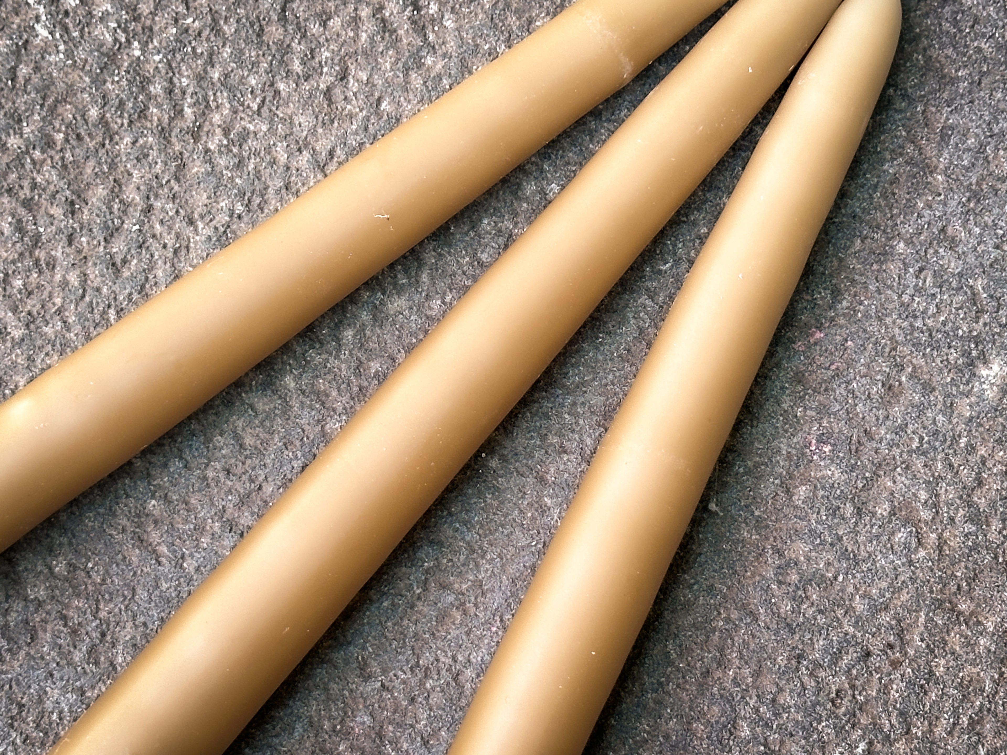 Set of 3 Beeswax Taper Candles