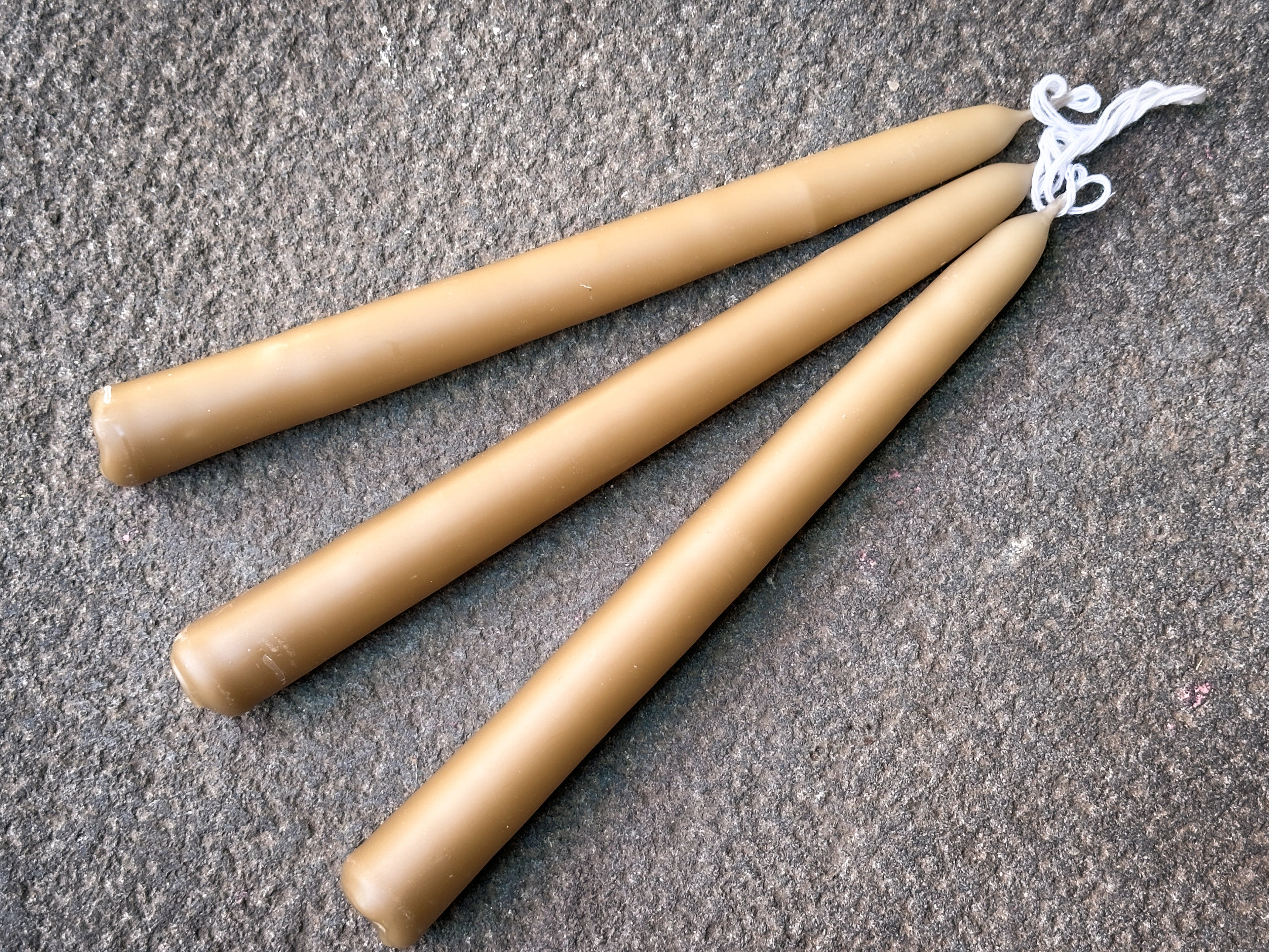 Set of 3 Beeswax Taper Candles
