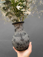 PRE-ORDER Black Otomi Flower Vase (SHIPS IN APPROX. 6-12 WEEKS)