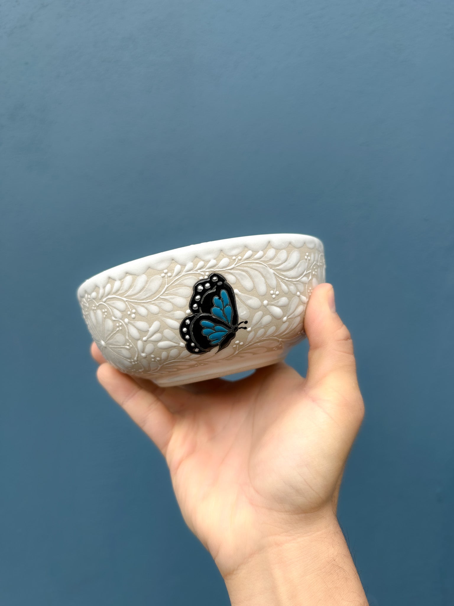 PRE-ORDER Blue Butterflies Bowl (SHIPS IN APPROX. 6-12 WEEKS)