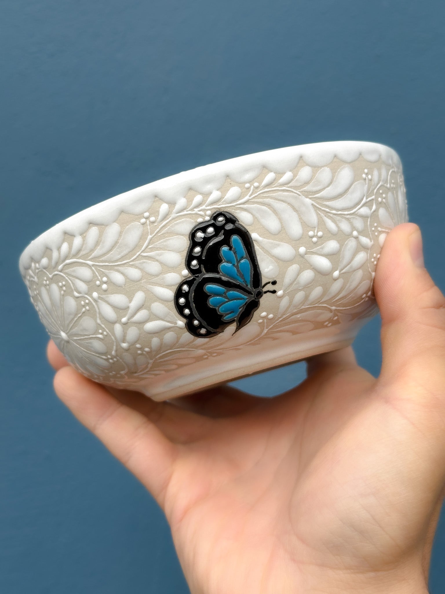 PRE-ORDER Blue Butterflies Bowl (SHIPS IN APPROX. 6-12 WEEKS)