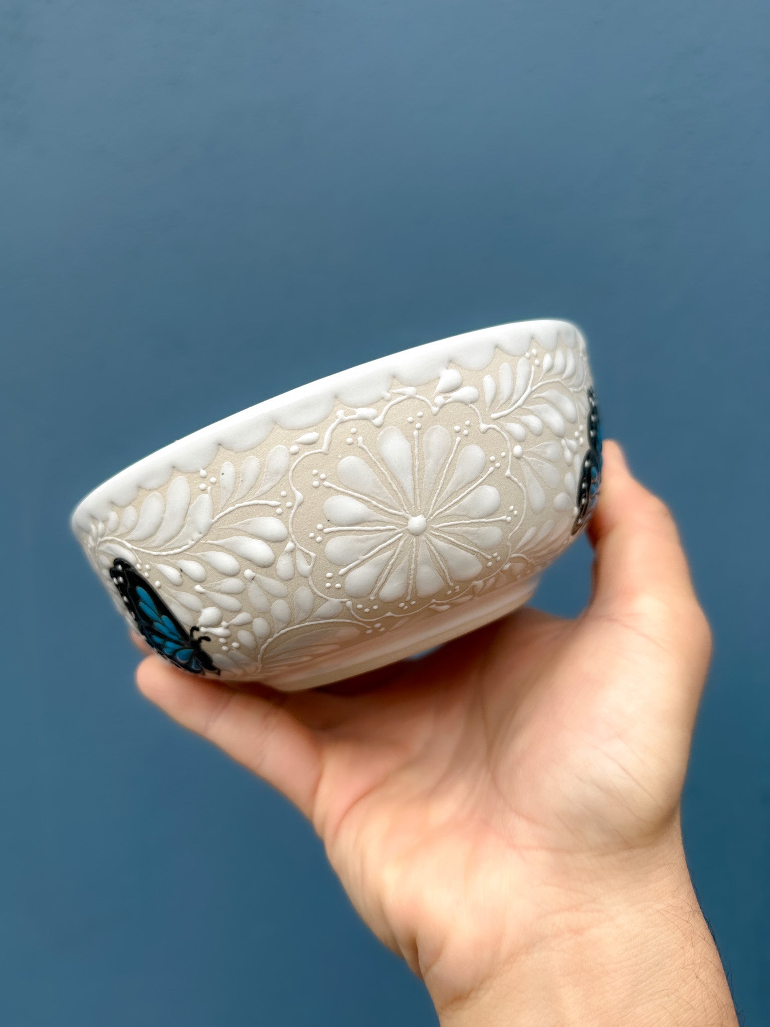 PRE-ORDER Blue Butterflies Bowl (SHIPS IN APPROX. 6-12 WEEKS)