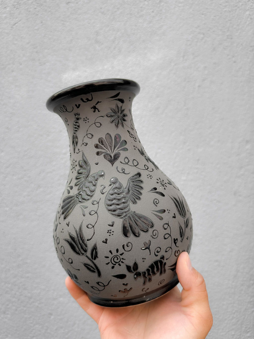 PRE-ORDER Black Otomi Flower Vase (SHIPS IN APPROX. 6-12 WEEKS)