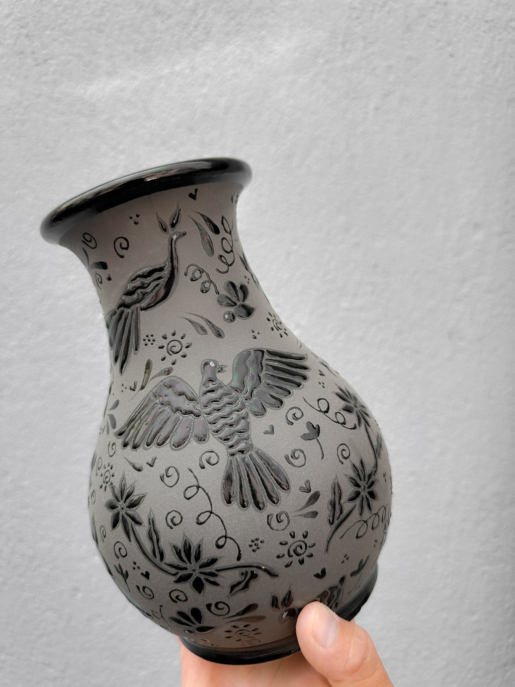 PRE-ORDER Black Otomi Flower Vase (SHIPS IN APPROX. 6-12 WEEKS)