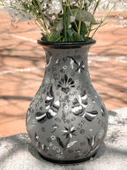 PRE-ORDEN Jarrón de flores otomí en blanco y negro (ENVÍO EN APROX. 6-12 SEMANAS)