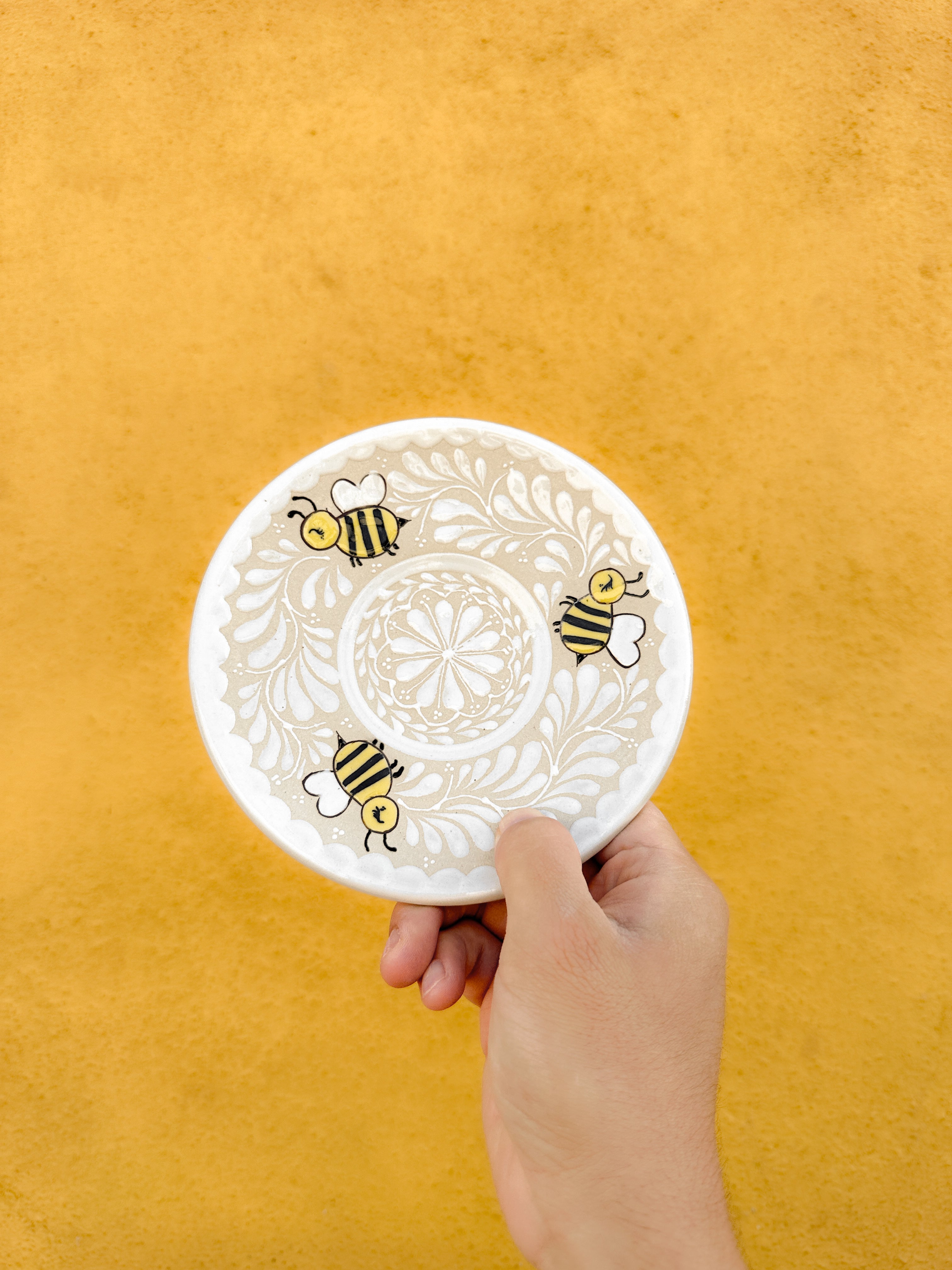 PRE-ORDER Bees Dessert Plate (SHIPS IN APPROX. 6-12 WEEKS)
