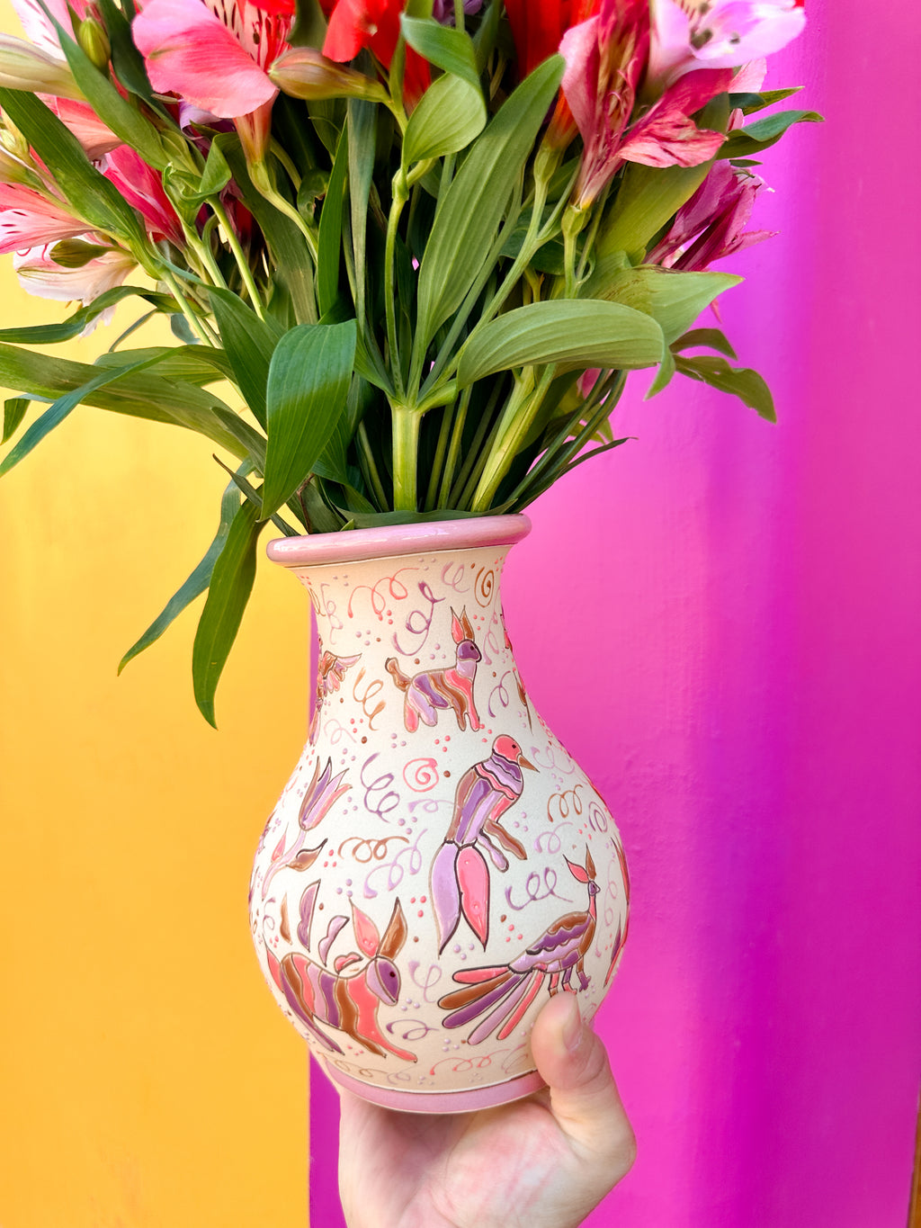 PRE-ORDER Otomi Flower Vase (SHIPS IN APPROX. 6- 12 WEEKS)