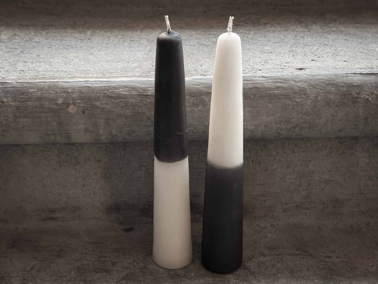 Set of 2 Domino Taper Candles