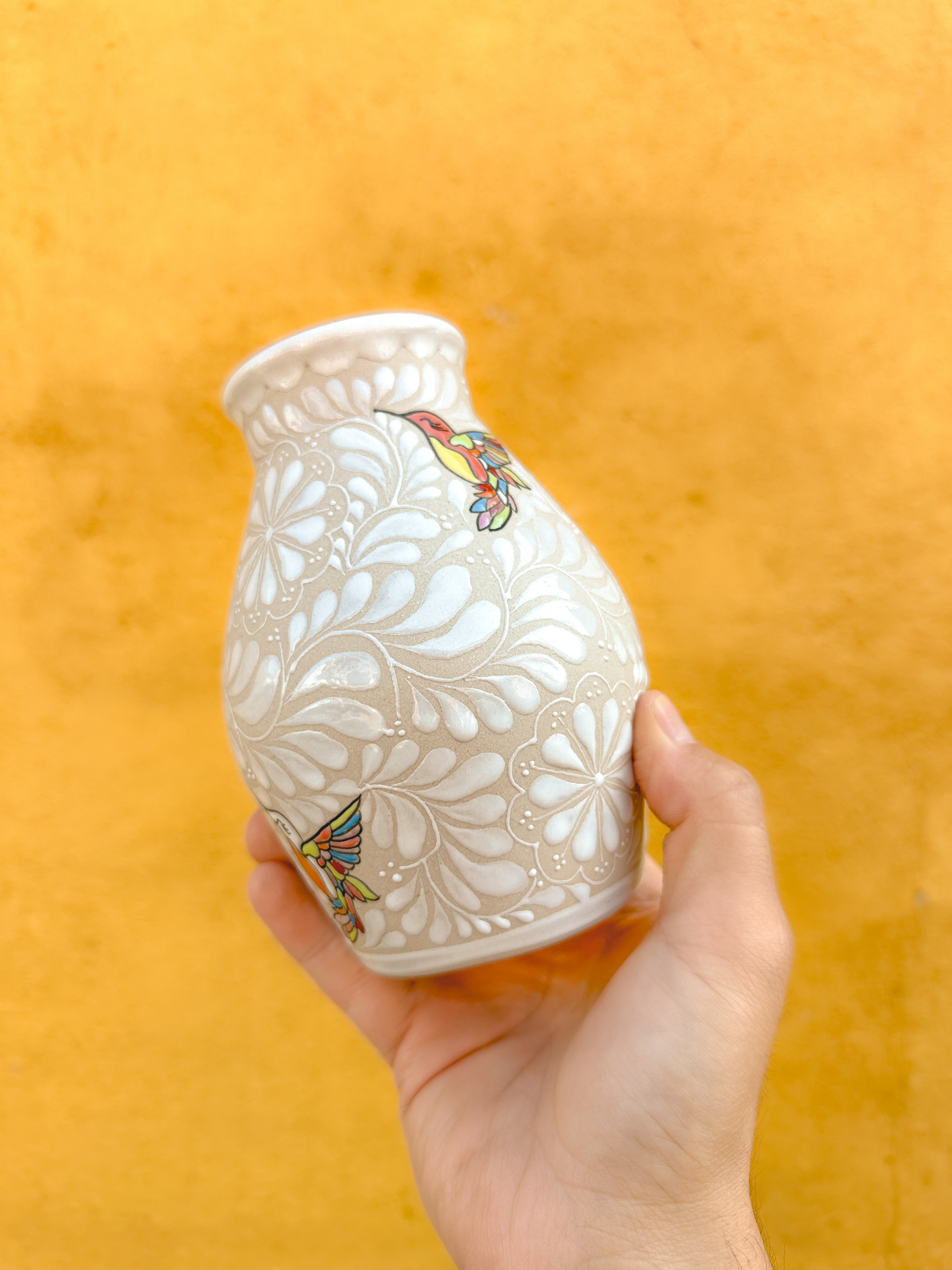 PRE-ORDER Hummingbirds Small Flower Vase (SHIPS IN APPROX. 6-12 WEEKS)