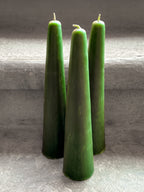 Juego de 3 velas cónicas de cera de abejas